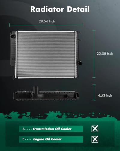 SCITOO 1841 Radiator compatible with 1999-2000 for 323i 2.5L - size: 1841