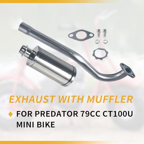 Exhaust With Muffler for Coleman CT100U Mini bike - color: Silver, size: Exhaust Pipe With Muffler