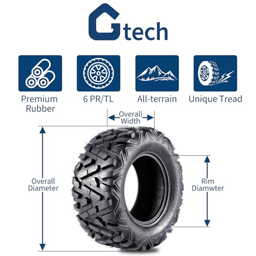 GarveeTech Set of 2-25x10x12 ATV UTV Tires - size: 25x10-12, style: Pattern 518
