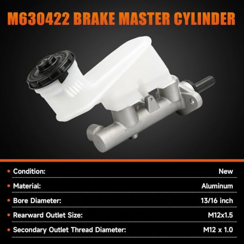 M630422 Brake Master Cylinder with Reservoir and Cap Compatible with Honda Accord 2005-2007 Acura TL 2005-2008 Replace 46100SDBA11