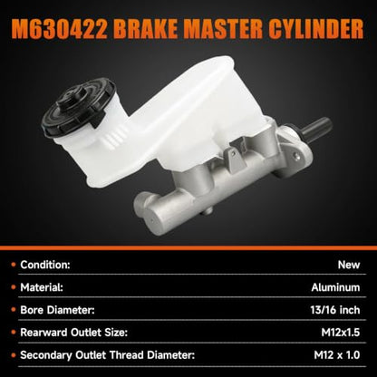 M630422 Brake Master Cylinder with Reservoir and Cap Compatible with Honda Accord 2005-2007 Acura TL 2005-2008 Replace 46100SDBA11