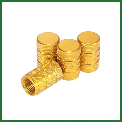 Motoforti 4pcs Round Car Tire Valve Stem Caps Dust Covers 7mm Yellow