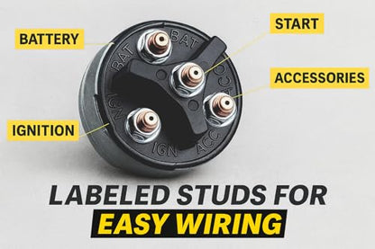 MGI SpeedWare 4-Position Universal Ignition Key Switch Acc/Off/IGN/Start