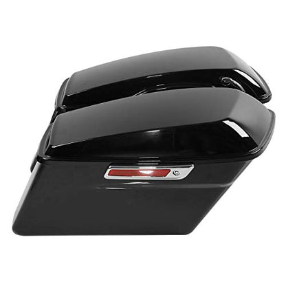 TCT-MOTORPARTS Hard Saddlebag Conversion Bracket Fit For Softail 1984-2017 - color: Vivid Black w/Black Brackets