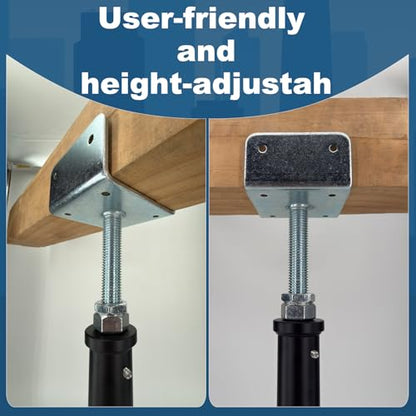 4 Pack U-Shaped Floor Jack - Adjustable Steel Beam Support for 4x2, 4x4, 4x6 Joists Heavy Duty Screw Jack with U-Head Telepost & House Jack.9-13 Inch Adjustment Range. - size: 9-13