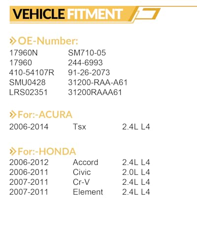 AATEE 1.6KW 9 Teeth Starter Motor Fit for:-Honda Accord 2006-2012 2.4L L4 - style: 17960N