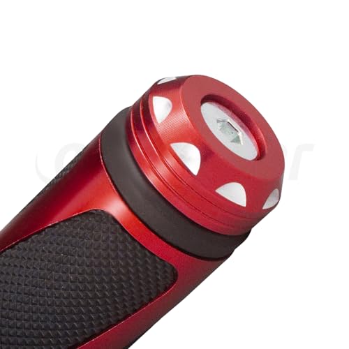 Universal Motorcycle Handlebar Grips Fits for Motorcycles with 7/8" Left Grip and 1" Right - color: Red