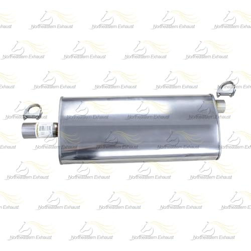 Exhaust Center Muffler Compatible for 2008-2012 Jeep Liberty 3.7L | Stainless Steel | Northeastern Exhaust | Free Clamps Included | Direct-Fit Replacement