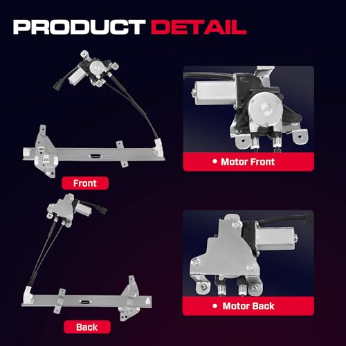 Front Driver Side Power Window Regulator with Motor (2 Pins) Fit for 1997-2005 Buick Century 1997-2004 Regal Sedan, 1998-2002 Oldsmobile Intrigue, 741-637 - size: Front Driver (LH)