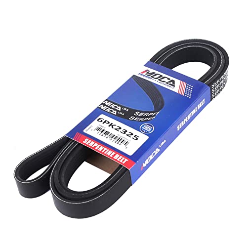 MOCA 6PK2325 EPDM Serpentine Belt for Dodge GMC 2.9L 3.7L DOHC 4-Door - size: 6PK2325