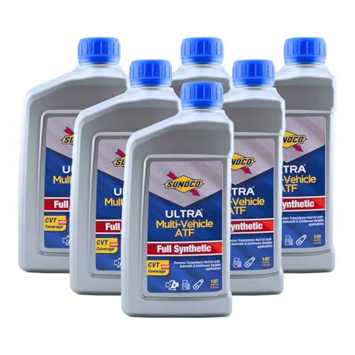 Full Synthetic Multi-Vehicle Automatic Transmission Fluid – Sunoco Ultra ATF – CVT Compatible – 1 Quart (Pack of 6)