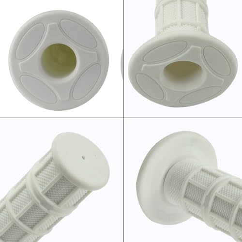 FLYPIG Universal 22mm 7/8" Motorcycle Handlebar Grips Bike Grips Non Slip Rubber Hand Grips for Honda Yamaha Suzuki Kawasaki KLX CRF YZF XR Polaris Arctic Cat Off Road Dirt Bike Handle Grips - color: white