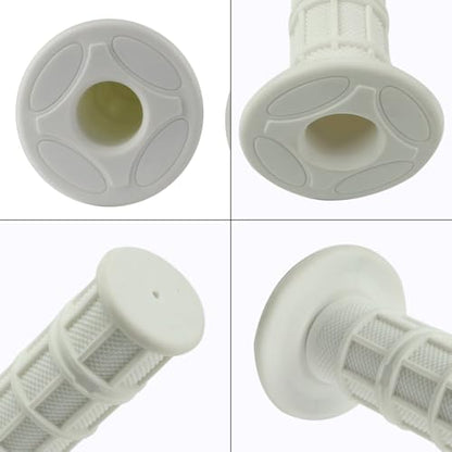 FLYPIG Universal 22mm 7/8" Motorcycle Handlebar Grips Bike Grips Non Slip Rubber Hand Grips for Honda Yamaha Suzuki Kawasaki KLX CRF YZF XR Polaris Arctic Cat Off Road Dirt Bike Handle Grips - color: white
