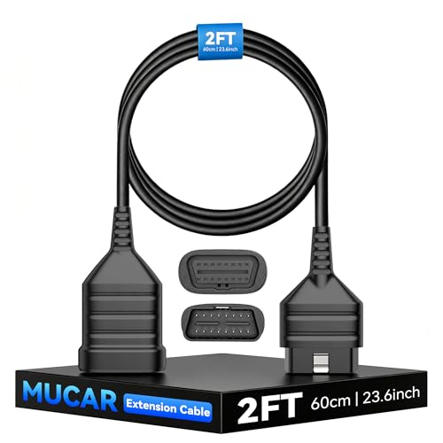 MUCAR 632 AI Bidirectional Scan Tool + Universal 16 Pin Male to Female OBD2 Extension Cable