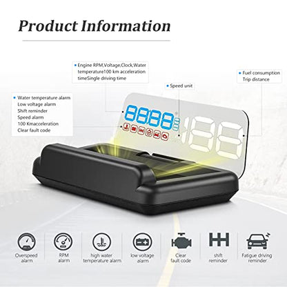 Heads up Display for Cars,Digital Speedometer for Car,OBD2 Gauge Display