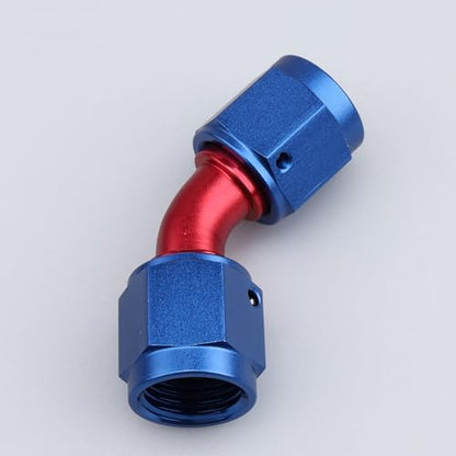 AC PERFORMANCE -6 AN Female to -6 AN Female 45 Degree Swivel Coupler Union Fitting Adapter Aluminum Blue - color: Red Blue 45, size: 6AN