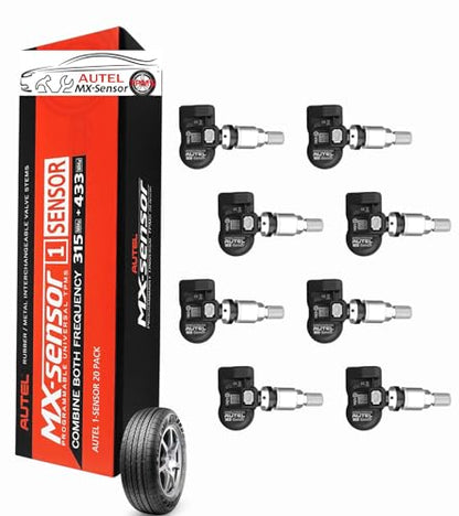 Autel MaxiTPMS Metal Stem TPMS MX Sensor 315MHz 433MHz Universal Tire Sensor Work with TS408 TS508 TS601 TS608 MK808TS MS906TS ITS600 (Autel MX Sensor Mental 8PCS) - size: Autel MX-sensor Mental 8PCS