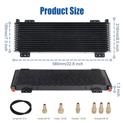 LokoCar Low Pressure Drop Transmission Oil Cooler LPD47391 40,000 GVW Black