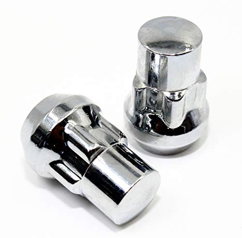Set of 4 Veritek 14x1.5mm 1.40 Inch Chrome Acorn Bulge Tuner Socket Style Wheel Locks for Aftermarket Custom Wheels