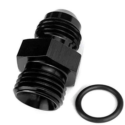AN-06 O-ring Boss to AN-06 Male Flare Adapter Fitting 6AN Flare Twin Hose Union uel Pump Rail Line Aluminum Black Anodized JIC AN6 to AN6 Oring - size: 6AN to 6AN Oring