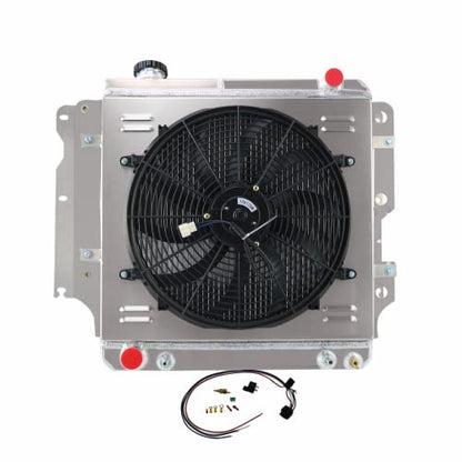 4 Row Radiator Fan Shroud For Jeep Wrangler TJ YJ 2.4-4.2L 87-06 - size: 4 Row Radiator/w Cap+Shroud Fan+Relay Kit