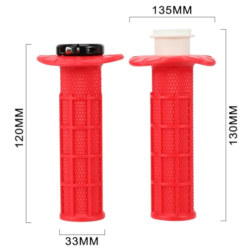 Motorcycle Lock-on Grips 7/8”Handlebar Handle Red - color: red