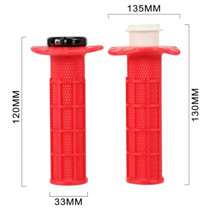 Motorcycle Lock-on Grips 7/8”Handlebar Handle Red - color: red