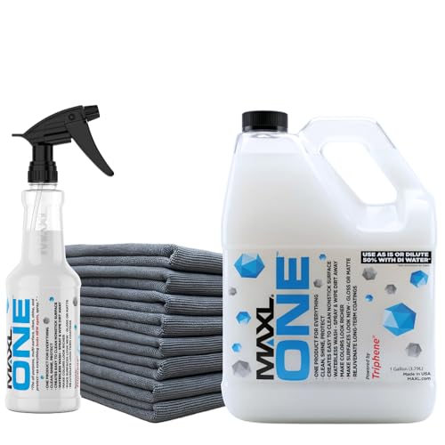 MAXLONE™ Car Spray with Triphene® All Purpose Waterless Detailer Gallon Kit - style: 1 Gallon + 1 Bottle + 8 Towels