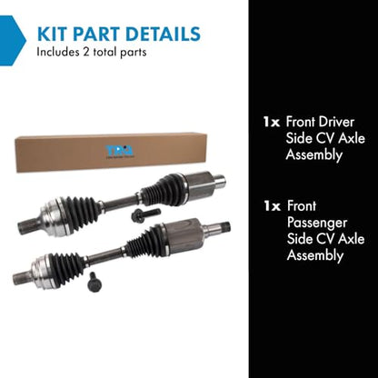 TRQ Front 2 Piece CV Axle Shaft Assembly Set - style: CSA32741