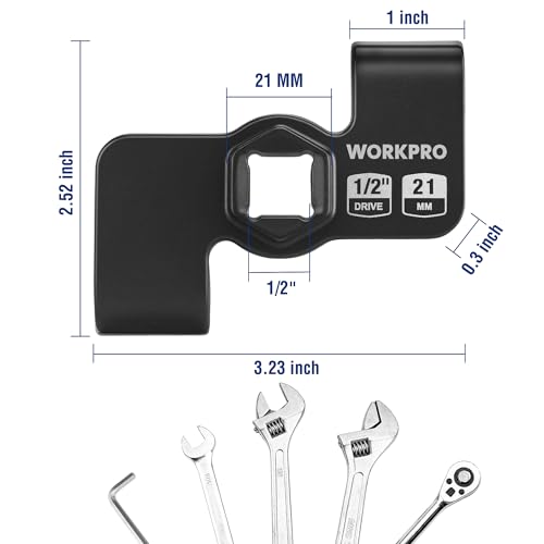WORKPRO Wrench Extender Tool, 1/2" & 21mm Hex Drive, Universal Adapter