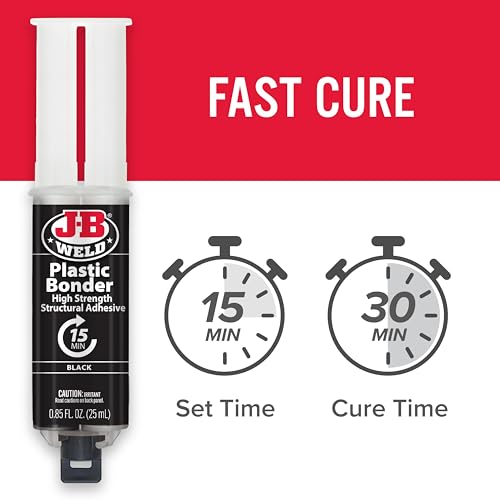 J-B Weld Plastic Bonder Black 25ml Syringe - 2 Pack (50139-2), 25 ml - 2 Pack - size: 25 ml - 2 Pack