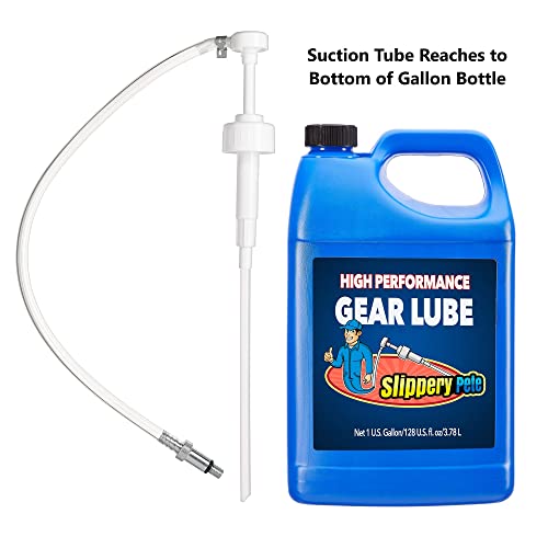Slippery Pete - Lower Unit Gear Oil Pump for Wide-Mouth Quart Bottles, Includes 3/8 inch Metal Swivel, 8mm, 10mm Adapters Fits Most Marine Boat Outboard Motors NOT COMPATIBLE WITH VOLVO PENTA - size: 38mm