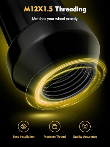 MIKKUPPA M12x1.5 Lug Nuts, Replacement for Honda Toyota Aftermarket Wheel - color: Black