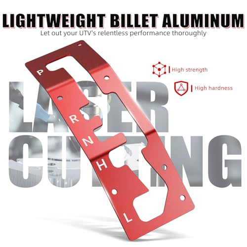 NICECNC Shift Shifter Gate Plate Panel with Gear Letter Red - color: red