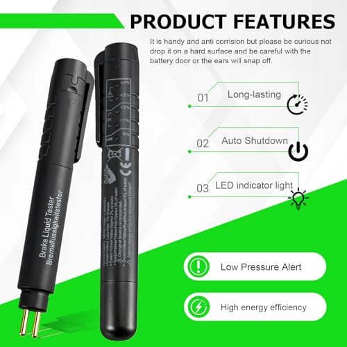 Brake Fluid Liquid Tester Pen, Auto Moisture Oil Diagnostic Testing Tool