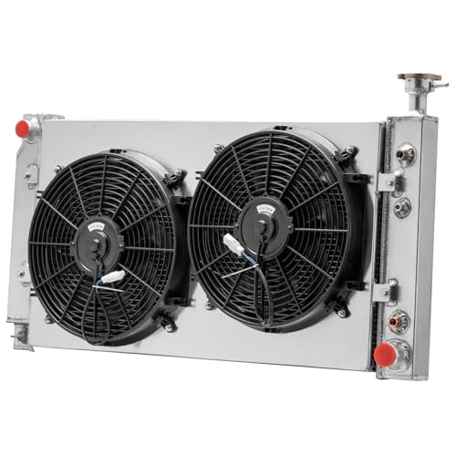 3 Row Radiator Fans Shroud kit Compatible with 2003-2005 Chevy Express 1500 2500 GMC Savana 1500 2500 4.3L V6 Aluminum Performance Cooling
