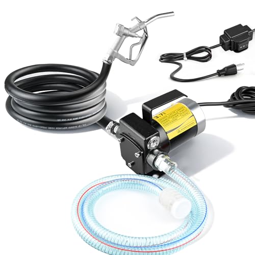 110V AC Gasoline Fuel Pump Kit, Self-priming Fuel Transfer Pump, Reversible Pumping, Overheat Protection, Explosion-proof, Suitable for Gasoline, Diesel, Mineral Oil, Kerosene - color: black(110ackit)