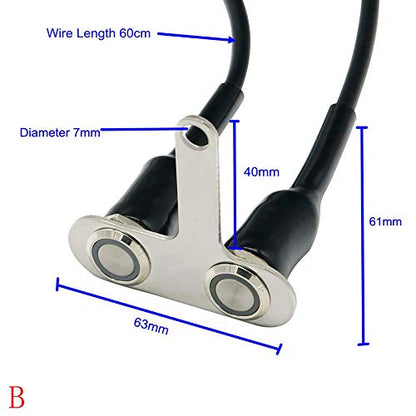 RAYANA Stainless Steel LED Motorcycle Handle bar ON-Off Fog Light Headlight Switch Adjustable Waterproof Switches Latching Push Button DC12V (Color : B-Bule)