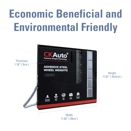 CKAuto 1/2oz, 0.5oz, Adhesive Stick-On Wheel Weights, Gray, 9.24 Lb Roll - color: Grey, size: 300PCS