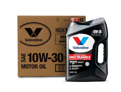 Valvoline High Mileage 150K with Maxlife Plus Technology Motor Oil SAE 10W-30 5 QT, Case of 3 - size: 5 qt (Pack of 3), style: High Mileage 150K
