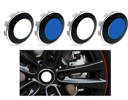 68mm Blue Wheel Center Caps Hub Cap Compatible with X Models & 3/5 Series - color: Blue white