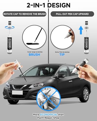 Touch Up Paint Compatible with Nissan Exact Match 2 in 1 Touch up Paint for Chips and Nicks Repair (Boulder Gray Pearl(KBY)) - color: Boulder Gray Pearl(KBY)