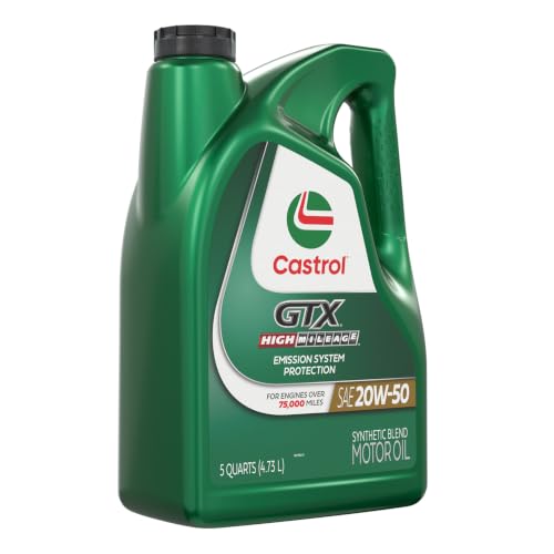 Castrol GTX High Mileage 20W-50 Synthetic Blend Motor Oil, 5 Qt, Pack of 3 - size: 5 Quarts, Pack of 3