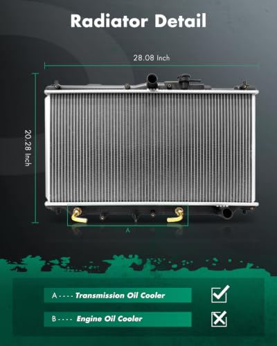 SCITOO Engine Cooling Radiator compatible with 1990-1993 Honda Accord 2.2L - size: 19