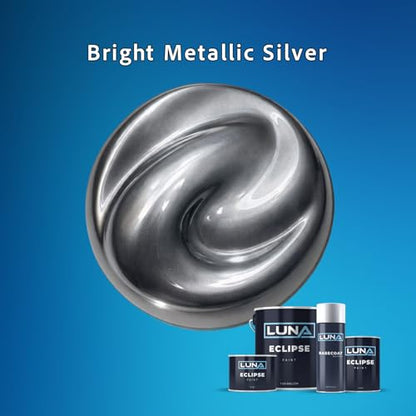 Hyper Silver Metallic Spray Paint (Aerosol) – Professional Midcoat Finish for Rims & Automotive Custom Paint – Luna Eclipse - color: Aerosol