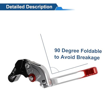 Short/Long Brake Clutch Lever for Suzuki GSXR600 2006-25 Titanium - color: Titanium Handle Red End