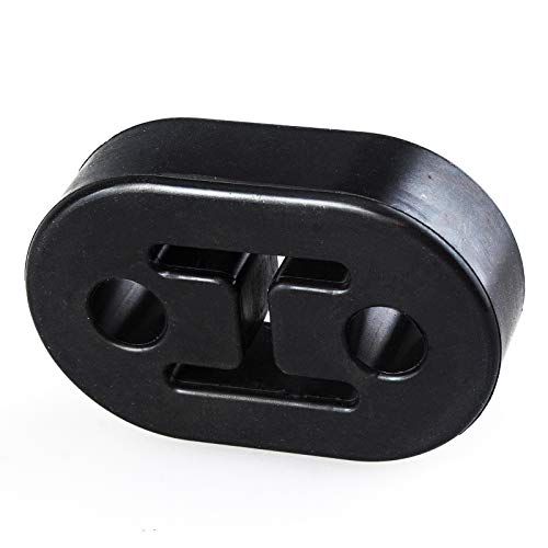 2 Hole Exhaust Hanger Bushing Muffler Upgrade EPDM Insulator Shock Absorbent Mount Bracket High-Density Hangers 12mm Hole (73mm x 47mm x 21mm) Universal Fit - Pack of 4 (Black) - color: BLACK