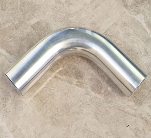 2.5" (63mm) OD 90 Degree Aluminum Elbow Pipe Intercooler Pipe Air Intake Tube, 1.5D Radius, Aluminum Alloy Tube High polished - color: 90 Degree, size: OD 2.5" (63mm)