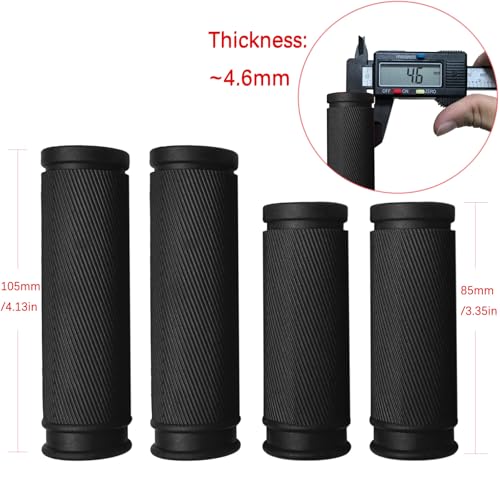 4Pcs Bike Handlebar Grips, 85mm 105mm TPR Rubber Short Grips Fit Twist Shift and Revoshift - color: Black