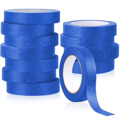 Blue Painters Tape, 0.94"/1.88" x 55 Yards Bulk Painter Tape, Blue Masking Tape for Painting, Easy Hand Tear No Residue Paint Tape for Home, Automotive, DIY Crafts (12, 0.94inch) - size: 0.94inch